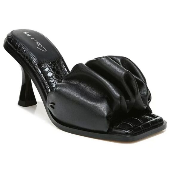 CIRCUS by Sam Edelman Slade Black Slide Heel‎ Sandal Square Toe Size 5.5 New - Picture 1 of 10
